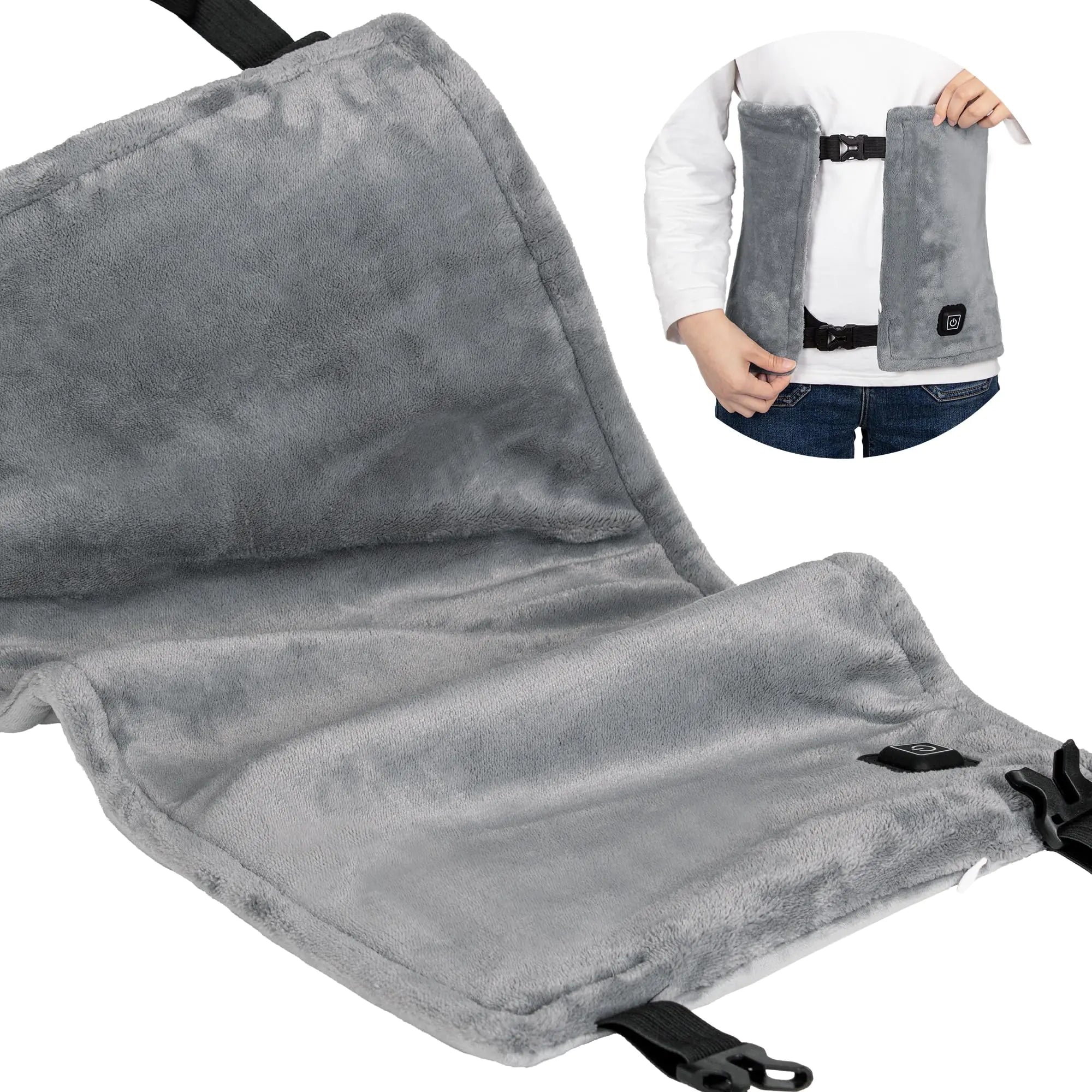 Heating Pad for Pain & Cramps Relief 12"x24" Cordless Electric Heat Pad with Adjustable Straps 15000mAh Battery Powered 3 Heat Levels Auto Shut Off for Back Shoulder Leg Gifts for Women & Men